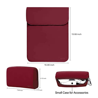 MOSISO Laptop Case 13.3 inch, 13-13.3 inch Laptop Sleeve Compatible with MacBook Neo 13 A18 Pro A3404 /Air 13/Pro 13/Pro 14 M5 M4 M3 M2 M1, Faux Suede Leather Case with Small Bag, Wine Red - color: Wine Red