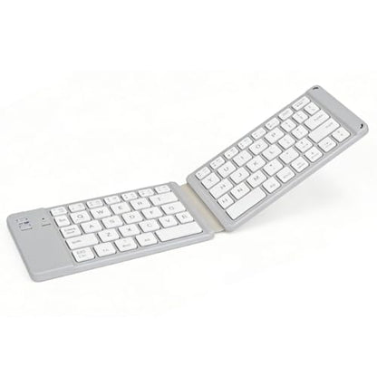 LICAEVEY Foldable Bluetooth Keyboard, Slim Portable Wireless Dual Mode with Silent Operation and Soft Keystrokes, for Smartphones Tablets Laptops Desktop Travel Outdoor Work (White)