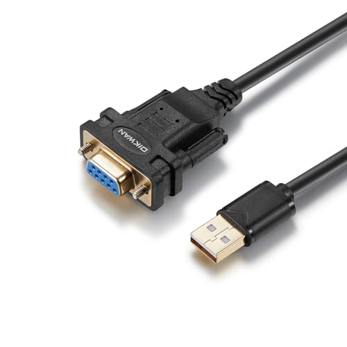 USB to RS232 DB9 Serial Cable Female Converter Adapter with FTDI Chipset for Windows 11,10, 8.1, 8, 7, Vista, XP, 2000, Linux and Mac OS X 10.6 (10ft) - size: 10FT, style: RS-232 DB9 Female to USB