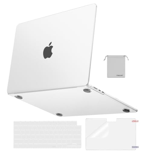 MOSISO Compatible with MacBook Air 13 inch Case M5 M4 M3 M2 2026-2022 | 4 in 1 Kit Matte Hard Shell for MacBook Air 13.6 Case, Anti-Fingerprints&Ultra-Thin, A3449 A3240 A3113 A2681, Frost Clear - color: Frost Clear