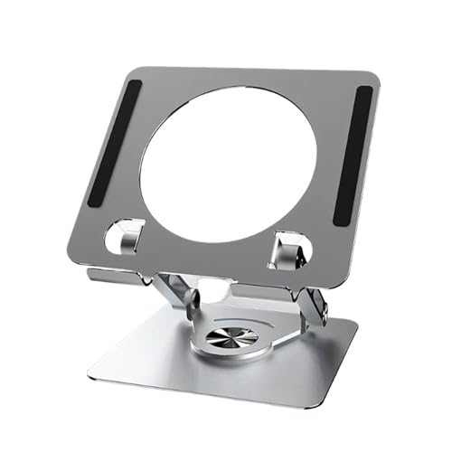 Portable Adjustable Laptop Holder 360 Degree Rotation Enhanced Cooling Travel Laptop Rack - color: Silver