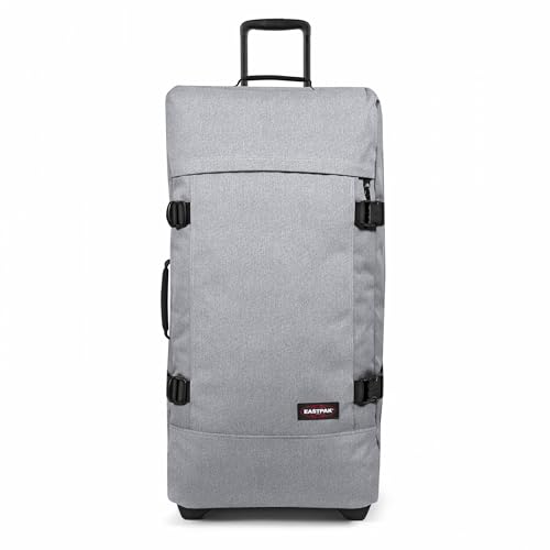 Eastpak Tranverz L – 121L Large Wheeled Luggage with Dual Compartments, TSA Lock, Compression Straps & Smooth-Wheeling System, Sunday Grey - color: Sunday Grey, size: 121 Liter Checked Bag