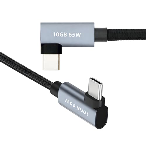 cablecc USB-C Type-C 10Gbps Male to Male Dual Right Angled 4K Video PD 65W Power Cable 90 Degree 60CM - style: Dual Right Angled 60cm