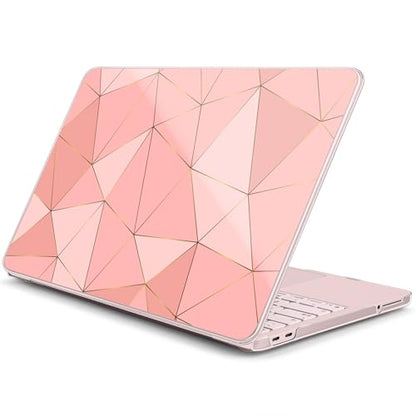 for MacBook Neo 13 Inch Case 2026 Release Model A3404, Cute Aesthetic Ultra-Slim Hard Shell with Keyboard Cover, 6-in-1 Laptop Accessories Bundle for Women Girls, Rose Gold Geometric - color: Rose Gold Geometric