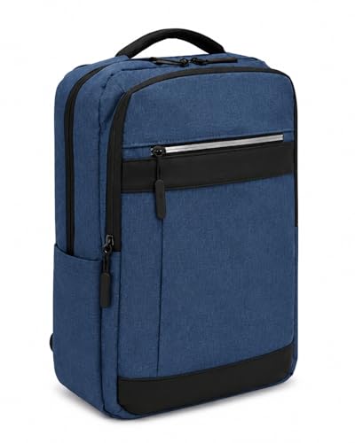 Laptop Backpack with USB Charging Port, Water-Resistant, Multiple Pockets, Travel Business Bag, Grey/Blue (Blue) - color: Blue