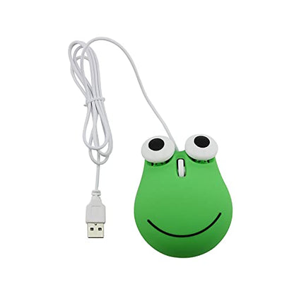 Sokelinn-six Wired Cute Mouse, USB Wired Mause for Kids with Lovely Cartoon Shaped, 1600PDI 3 Buttons Ergonomic Mini Mice for PC Laptop Desktop (Green Frog) - color: Green Frog