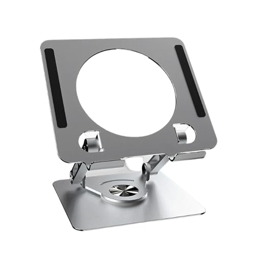 Portable Adjustable Laptop Holder 360 Degree Rotation Enhanced Cooling Travel Laptop Rack - color: Silver