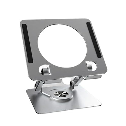 Portable Adjustable Laptop Holder 360 Degree Rotation Enhanced Cooling Travel Laptop Rack - color: Silver