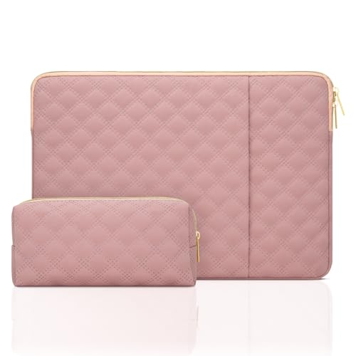 13 Inch Laptop Sleeve Case with Pocket & Accessory Bag, Pink | Compatible with 13.3 inch MacBook Air/Pro MacBook Neo A18 Laptop Computer, Waterproof Polyester Elegant Laptop Carrying Case - color: Pink, size: 13 Inch