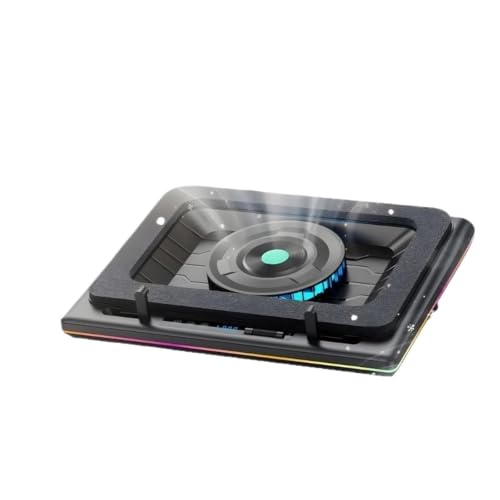 Colorful LED Laptop Stand with Strong Fan and Comfortable for Computers(Black) - color: Black