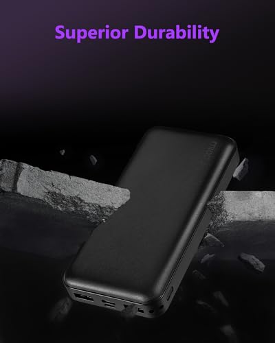 Miady 2-Pack Portable Charger 22.5W Power Bank 20000mAh Travel Battery Pack | Fast Charging丨Dual USB丨3 Outputs 2 Inputs丨High Capacity丨Compatible with iPhone 17 Android etc丨74Wh丨for Camping丨Black+White