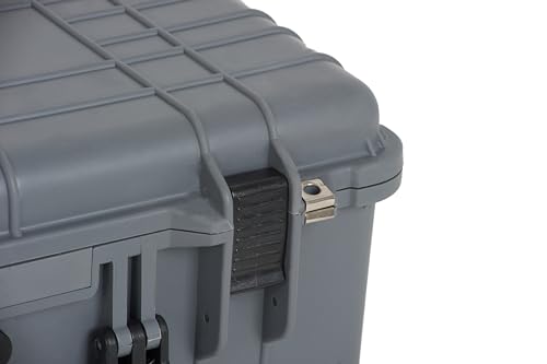 MEIJIA All Weather Rolling Waterproof Protective Case, Hard Camera Case,Dry Case with Retractable Pull Handle and Wheels,Foam Inserted,22 x13.81x9inches (Grey) - color: Grey