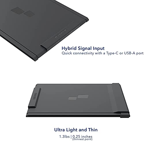 Mobile Pixels Duex Plus Portable Monitor for Laptops, USB C/USB A Plug and Play 13.3" Laptop Screen Extender - color: Duex Plus - 13.3 inch - Black