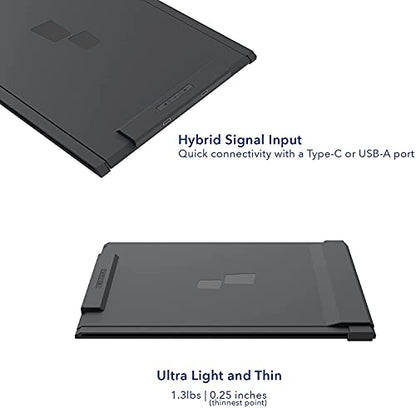 Mobile Pixels Duex Plus Portable Monitor for Laptops, USB C/USB A Plug and Play 13.3" Laptop Screen Extender - color: Duex Plus - 13.3 inch - Black