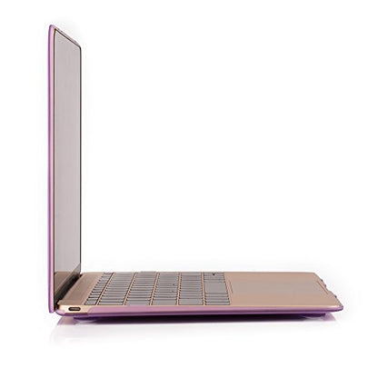 RUBAN Case Compatible with MacBook 12 Inch A1534 - Slim Snap On Hard Shell Protective Cover and Keyboard Cover, Purple - color: Purple