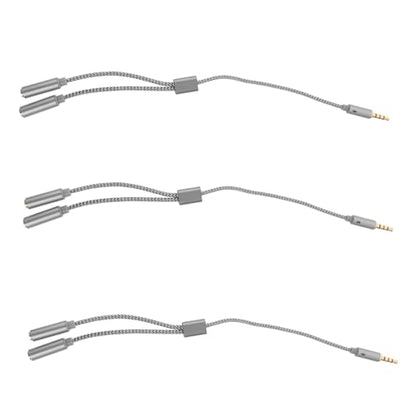 3.5mm Headphone and Microphone Splitter Cable 3pcs Audio Extension Adapter for Headsets Compatible Laptops and Mobile Devices Dual Jack Design for Sound