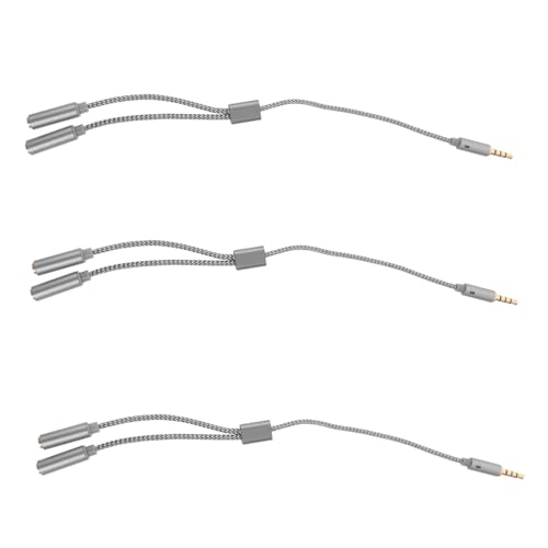 3.5mm Headphone and Microphone Splitter Cable 3pcs Audio Extension Adapter for Headsets Compatible Laptops and Mobile Devices Dual Jack Design for Sound