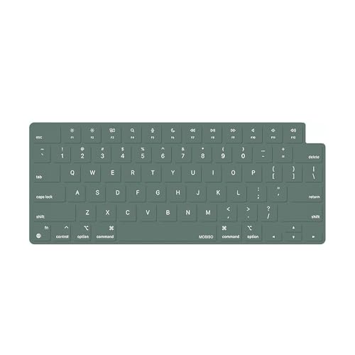 MOSISO Keyboard Cover with Solid Texture, Laptop keyboard Cover | Compatible with MacBook Air 15 inch M3 A3114 M2 A2941/Air 13.6 A3113 A2681/Pro 14/16 M4 M3 M2 M1 - color: Midnight Green