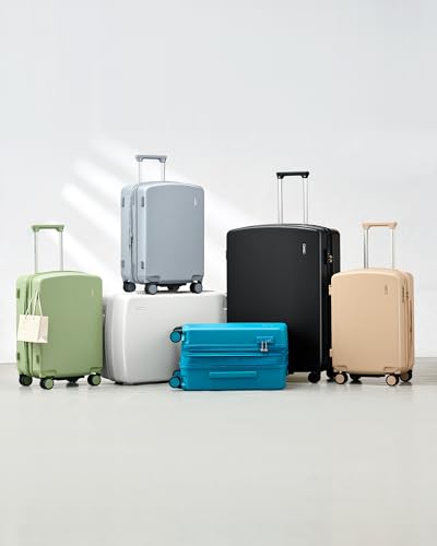 Hanke 20 Inch Expandable Carry On Luggage, Hard Shell with Side Hook | PC Hard Shell, Overhead Bin, Expandable Up to 15%, 8 Spinner Wheels, TSA Lock, Lightweight, Weekend Getaway - color: Bamboo Green, size: 20 Inch EXT