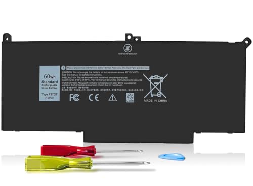 60Wh F3YGT Battery Latitude 7480 Battery Replacement Latitude 7490 Battery | for Dell Latitude 12 7000 7280 7290/13 7000 7380 7390 P29S002/14 7000 7480 7490 P28S P73G Series DM3WC 0DM3WC DM6WC 7.6V - size: 9.28*4*0.23inch F3YGT
