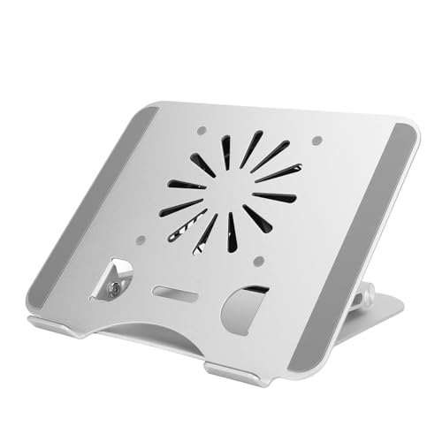 Laptop Cooler Stand 17in Aluminum Alloy Elevatable Foldable with USB Base Fan for Gaming and Work