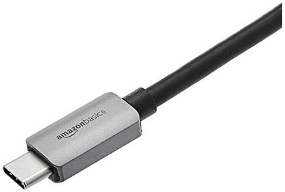 Amazon Basics USB-C 3.1 Male to HDMI Female Adapter for Phone and Tablet, 4K@60Hz, Portable, Plug and Play, Gray, 1.69 x 1.45 x 0.43 inches