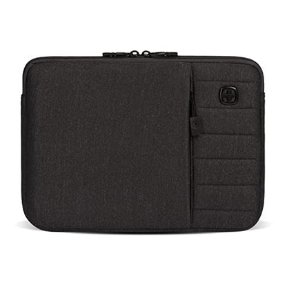 SwissGear Padded Zippered Laptop Sleeve, Micro-Twill Laptop Case with Zippered Front Compartment & Fleece Lining - color: Charcoal Heather, size: 13-Inch