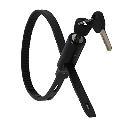 Urban August Adjustable Zip Tie Lock for Cabinet Refrigerator Bike Stroller Helmet Skateboard Luggage- Multi-Purpose Keyed French Door Lock - Stainless Steel Fridge Lock with Key - Black, 1 Pack - color: Black - 1 Pack, size: Keyed Type