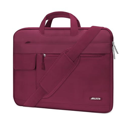 MOSISO Laptop Shoulder Bag Compatible with MacBook Pro 16 inch M5 M4 M3 M2 M1 2026-2019/Pro 15 A1398, HP Acer Dell Lenovo ASUS Notebook,Polyester Flapover Briefcase Sleeve Case, Wine Red - color: Wine Red, size: 16 inch