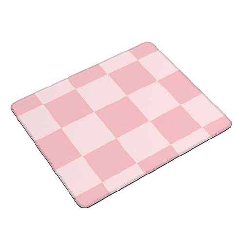 Pink Checkered Patter Gaming Computer Keyboard Cute Mouse Pad with Anti-fray Stitching, Premium-Textured Alfombrilla para Mouse with Non-Slip Rubber Base, 10 x 12 inch - color: Pink Checkered Patter
