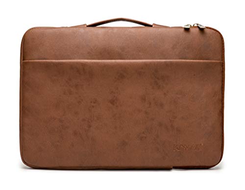 Kinmac 360° Heavy Duty Protective Laptop Sleeve Case Bag Cover with Handle for MacBook Air 13 inch,iPad Pro 13 inch and 13.3 inch HP,Dell,Lenovo,Asus,Acer Laptop (Coffee PU) - color: Coffee PU, size: 12 inch-13.3 inch