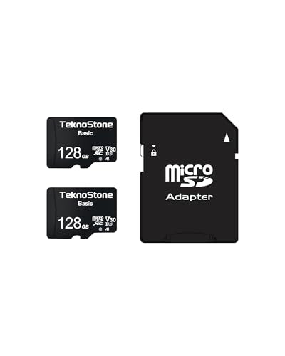 128GB Basic MicroSDXC TF Memory Card with Adapter 2 Packs | 90MB/s Read 50MB/s Write UHS-I C10 U3 V30 A1 for DJI Insta360 Dash Security Cameras Drone Console Tablet Phone - size: Basic 128GB x 2