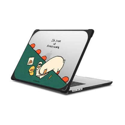 CASETiFY Bounce MacBook Air 15" (M2 - M5) Case [Enhanced Protective Corner Design/Ventilation Cutouts/Anti-Slip Grip] - I'm Sick of Everything by Ssebong - Clear Black - color: I'm Sick of Everything by Ssebong