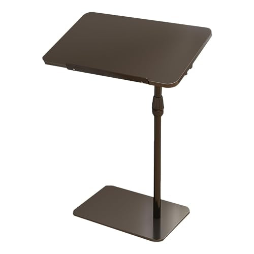 Overbed Bedside Table with Wheels, Height Adjustable Side Table 60-80cm Height Tilting Desktop C Shape Sofa Side Table Hospital Bed End Table Laptop Table for Home and Hospital Use B - color: B