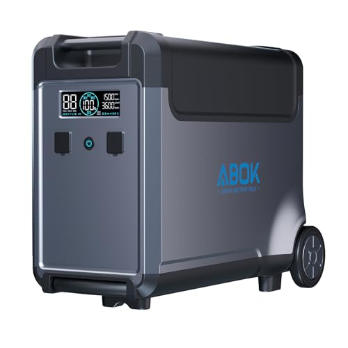ABOK Ark3600 Portable Power Station of Extra Battery | Expandable to 11520Wh, 3840Wh LiFePO4 Battery, 3H Fast Charge, 3600W Solar Generator for Home Backup, Hurricane, Camping, RV - style: Ark3600 Extra Battery