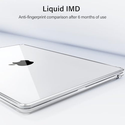 AKIT Scratch Resistant Border Glow Case Compatible with MacBook Air 13 inch 2025 2024 2023 M4 M3 M2 Sturdy Protective Laptop Hard Shell Model A3240 A3113 A2681 with Keyboard & Screen Cover, Clear - color: Crystal Clear
