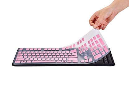 Keyboard Cover for Dell KB212-B & Dell 2GR91 4G481 KB4021 Slim USB 104-Key Keyboard, Dell KB212-B Keyboard Skin Protector - Pink - color: Pink