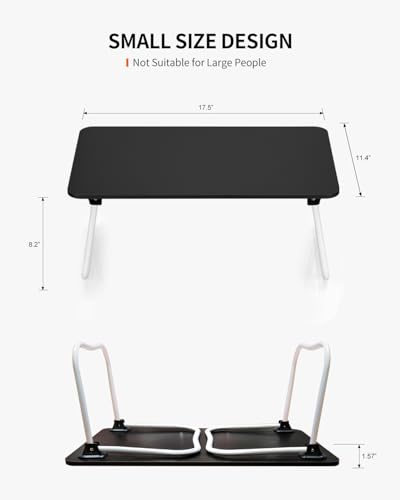FISYOD Foldable Lap Desk, Laptop Bed Desk, Portable Bed Table, Laptop Stand for Bed & Couch, Lightweight & Mini - Black - color: Black
