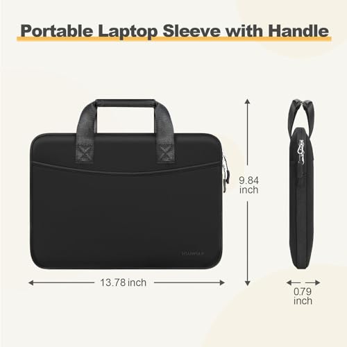Laptop Case 13.3 inch,13-13.3 inch Laptop Sleeve Bag Compatible with MacBook Neo 13/Air 13 13.6/Pro 13/Pro 14,HP Dell ASUS Lenovo,Neoprene Computer Bag with Handle&Curved Pocket,Black - color: Black, size: 13.3 inch