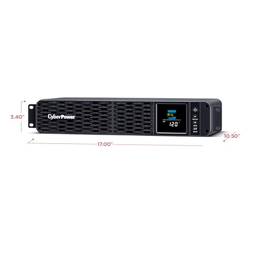CyberPower CP1500PFCRM2U PFC Sinewave UPS Battery Backup | 1500VA/1000W, 8 Outlets, AVR, Short Depth 2U Rackmount, UL Certified - size: 1500VA, style: Rackmount 2U