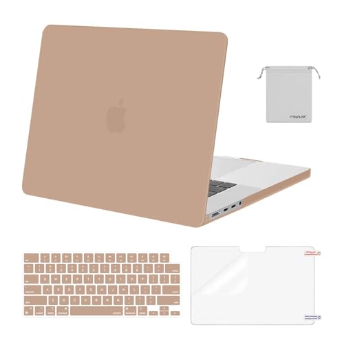 MOSISO Compatible with MacBook Pro 16 inch Case M5 M4 M3 M2 M1 2026-2021 | A3429 A3428 A3403 A3186 A2991 A2780 A2485, Protective Hard Shell Case&Keyboard Cover&Screen Film&Pouch, Bronze Brown - color: Bronze Brown