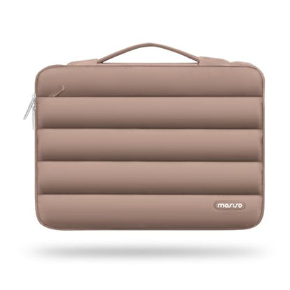 MOSISO 360 Protective 15-15.6 inch Laptop Case, 16 inch Puffy Laptop Sleeve | Compatible with MacBook Pro 16, HP Dell ASUS Acer Toshiba Lenovo,Polyester Horizontal Side Open Bag, Brown - color: Brown, size: 16 inch