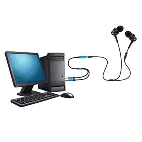 Homoyoyo 1 to 2 Headset Audio Converter Splitter Cable for Laptop Book Mobile Phone Stereo Adapter Microphone Port Random Color