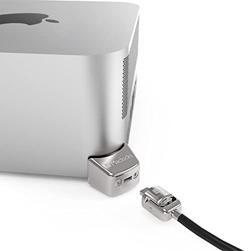 Compulocks Mac Studio Ledge Lock Adapter with Keyed Cable Lock - Secure Your Mac Studio with Durable Silver Locking Solution - Perfect for Home & Office Use - style: Keyed Cable Lock