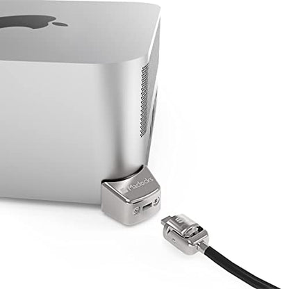Compulocks Mac Studio Ledge Lock Adapter with Keyed Cable Lock - Secure Your Mac Studio with Durable Silver Locking Solution - Perfect for Home & Office Use - style: Keyed Cable Lock