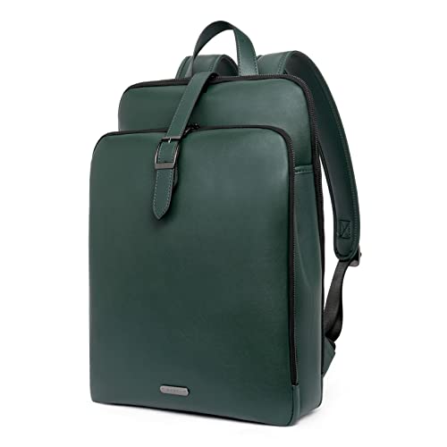 CLUCI Leather Backpack for Women, 15.6 inch Laptop Bag, Large Genuine Work Backpack Travel Back - color: 0-0-c Green