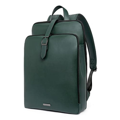 CLUCI Leather Backpack for Women, 15.6 inch Laptop Bag, Large Genuine Work Backpack Travel Back - color: 0-0-c Green