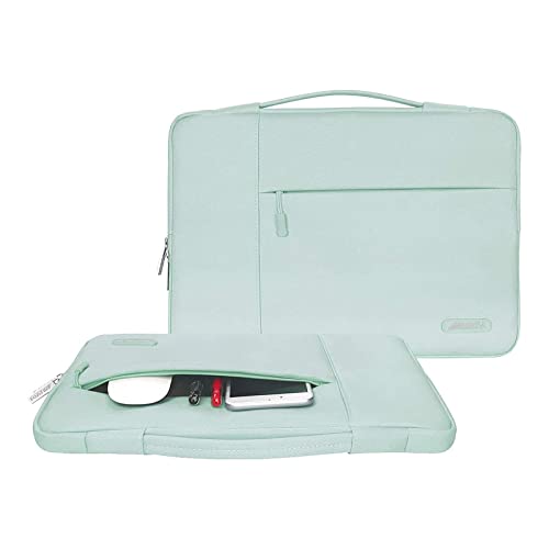 MOSISO Laptop Case 13.3 inch, 13-13.3 inch Laptop Sleeve with Handle Compatible with MacBook Air/Pro 13/Pro 14 M5 M4 M3 M2 M1,HP Dell ASUS Lenovo, Polyester Multifunctional Computer Bag, Mint Green - color: Mint Green, size: 13.3 inch