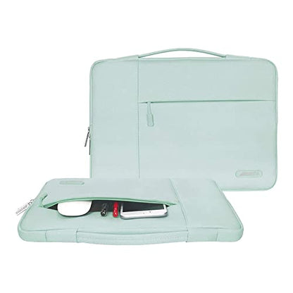 MOSISO Laptop Case 13.3 inch, 13-13.3 inch Laptop Sleeve with Handle Compatible with MacBook Air/Pro 13/Pro 14 M5 M4 M3 M2 M1,HP Dell ASUS Lenovo, Polyester Multifunctional Computer Bag, Mint Green - color: Mint Green, size: 13.3 inch