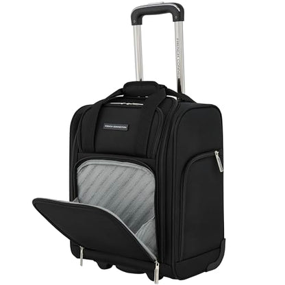 French Connection 16" Underseat Carry-On Luggage with USB/USB-C Ports, Black - color: Black